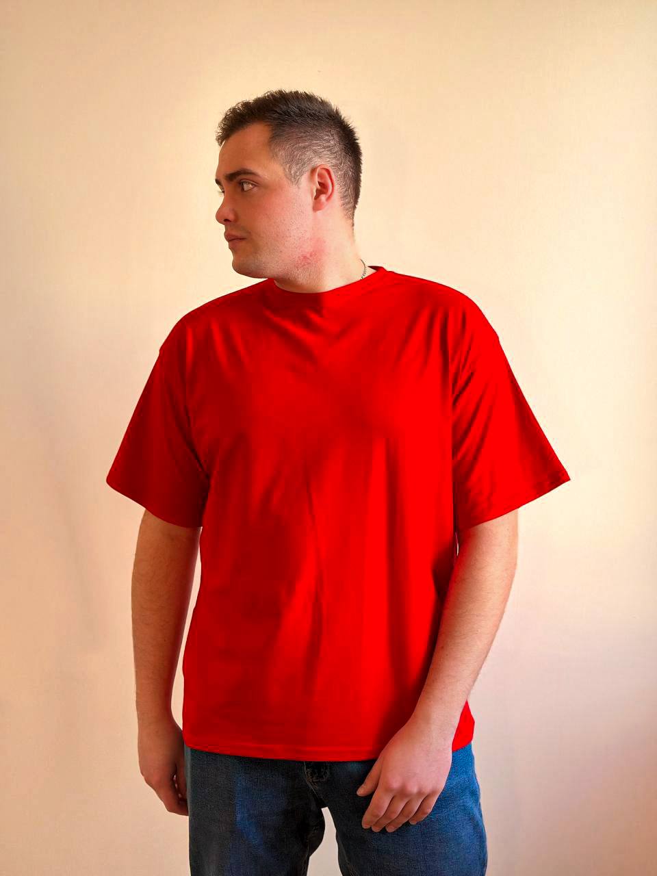 Красная футболка Oversize "ALLAZY" реальное фото